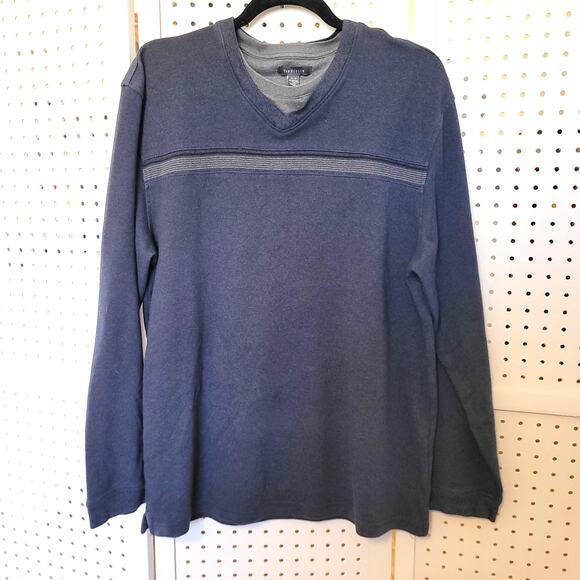 Van Heusen Mens Long Sleeve Pullover Sweatshirt LS Shirt Sz Large Gorp Normcore - Picture 1 of 7